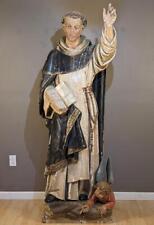6 Foot 1700's Antique Religious Painted Wood Statue/Sculpture St Thomas Aquinas picture