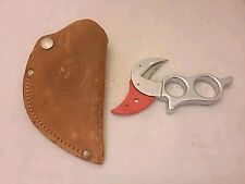 WK Wyoming Knife All Metal Hunting, Gut Hook w/ Leather Sheath Skinning Dressing picture