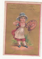Mrs. A A Salisbury Milliner East Weymouth MA Artist Paint Palette Card c1880s picture
