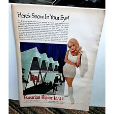 1969 Bavarian Alpine Inns Snow In Your Eye Woman Vintage Print Ad 60s Original picture