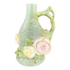 Antique Schafer And Vater Rose Vase Fine Porcelain Vase Textured Flower Marked picture