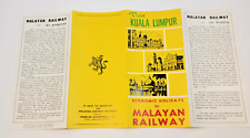 Vintage c.1950's Brochure Visit Kuala Lumpur Malayan Railway Travel Guide picture