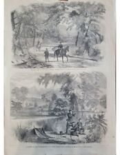 Chickahominy Swamp 1862 Harpers Weekly Civil War AR Waud Wood Block Engraving picture