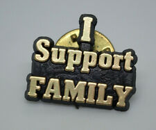 I Support Family Gold Tone Vintage Lapel Pin picture