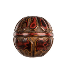 A Lacquer Carved Japanese Meiji Era Ojime Antique Bead picture