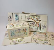 Vtg Kitty Cucumber Embossed Gift Boxes Kawaii Kitty Tea Party Set Of 4 1984 NOS  picture