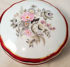 porcelaine de France Floral design Candy Dish With Lid 1½