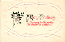 1914 Embossed Christmas Postcard With Cute Merry Christmas Verse - December 25th picture