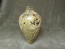 Rare Unique Signed Weber 1997 Hand Turned Wormwood Vase Light w/Dark Lines picture