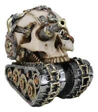 Military War Steampunk Android Gearwork Robotic Cyborg Skull Tank Figurine picture