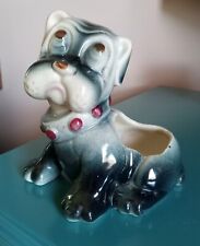 Adorable Vintage MCM Sad Big Eyed Bulldog Dog Ceramic Planter Vase picture