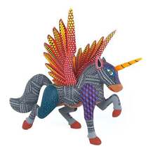 Gray Pegasus Horse - Oaxacan Alebrije Wood Carving picture