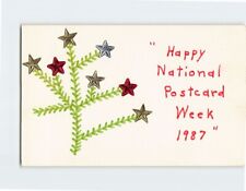 Postcard - Happy National Postcard Week 1987 with Stars Art Print picture