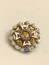 VFW Ladies Auxiliary Sterling Silver 30 Year Lapel Pin Leavens Sterling 5/8” picture