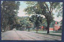 1909 Quincy Illinois East Main Street & Trolley Tracks Postcard & Flag Cancel picture