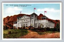 Boulder CO-Colorado, Chautauqua Auditorium, Flatirons, Antique Vintage Postcard picture