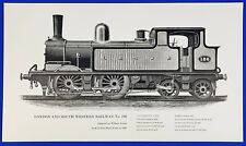 19C England Steam Train Locomotive Series #186 'L & S W R' Original Reprint picture
