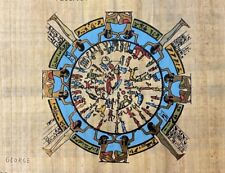 Vintage Authentic Hand Painted Egyptian Papyrus - Zodiac - 12x8” picture