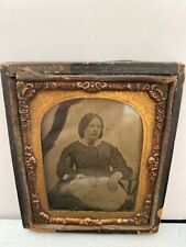 Antique Post mortem daguerreotype ? photo hopeless mother holding lifeless baby  picture