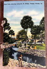 Vintage Postcard Plant Park Tampa FL Showing Lafayette St. Bridge Unposted picture