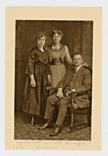 Vintage Photo Copy Family Portrait Man Women  Vintage Clothing Sepia tone 1919 picture