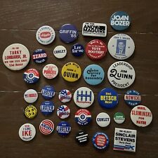 Vintage Political Button Pin Lot Dukias Bentsen Humphrey Local National Mix Lot picture
