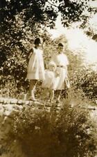 #19 Vtg Photo CHILDREN STANDING ON ROCK WALL, SUNNY DAY c Early 1900's picture