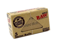 RAW ROLLS Classic Natural Unrefined Rolling Papers Single Wide - 5 Meter Rolls picture