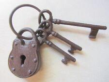 Old West Jail Keys w/ Padlock Bronze Skeleton Full Size Collectable (Replica) picture
