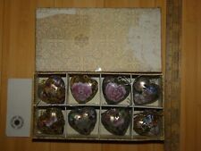 Cloisonne Heart Ornaments Box of 8 Smithsonian Institute Fine Enamel Vintage picture