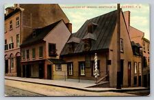 Street View Headquarters of General Montcalm Quebec Antique Unposted Postcard picture