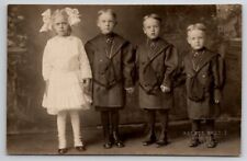 RPPC Boulder CO Children Girl Large Bow Three Boys Palace Studio Postcard S29 picture