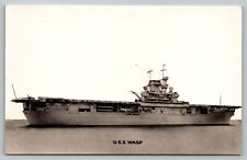 Postcard USS Wasp CV 7 Navy Aircraft Carrier Naval Ship Lost In Action RPPC picture