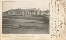 Postcard Burlington Train Station Omaha Nebraska NE UDB 1905 Railroad picture