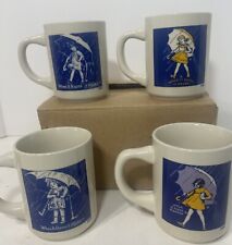 Set Of 4 Morton Salt Porcelain Coffee Cups Mugs Collection Made In Japan picture