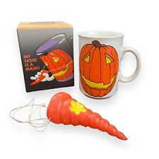 Vintage NOS Applause Halloween Coffee Mug Pumpkin Jack-o-lantern Masked Mug Box picture