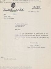 King Victor Emmanuel Royal Italian Consul Staff Autograph Signed Letterhead 1934 picture