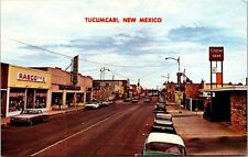 Vtg Tucumcari New Mexico NM Downtown Street View Old Cars 1960s Postcard picture