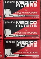 3 Genuine Medico Tobacco Pipe & Cigar Holder Filters Boxes New 2 1/4