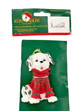 Vintage Kurt Adler Dog Christmas Ornament Dalmatian Resin Tree Santa Sweater picture