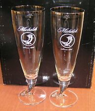MICHELOB Beer Glass Set of 2 Silver Rim Ritzenhoff Pint .4L NEW picture