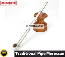Handmade Vintage Traditional Moroccan Sebsi Pipe Tobacco Color Silver سبسي مغربي picture