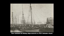 Port Adelaide SA Sailing ships moored at a Port Adelaide wharf Postcard picture