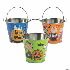 Peanuts Snoopy Mini Tin Pail with Handle 3-Pack 🎃Halloween 3 Unique Designs NEW picture