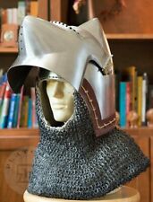 Medieval Custom SCA HNB 14 GAUGE Steel  CHURBURG Bascinet Helmet W Aventail YN picture