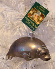 2007 - MANATEE - OLD WORLD CHRISTMAS - BLOWN GLASS ORNAMENT NEW W/TAG picture