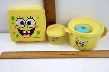 VTG Spongebob Squarepants Tupperware Sandwich,Snack & Soup Containers Yellow picture