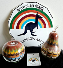 Rainbow Art Large Apple And Pear Australian Coloured Sands Souvenir picture
