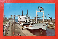 Vintage 1960s Postcard ~ M.V. YANKCANUCK CARGO SHIP IN SOO LOCKS GREAT LAKES picture