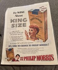 Lucille Ball I Love Lucy Philip Morris Vintage 1953 Ad Magazine Print Smoking picture